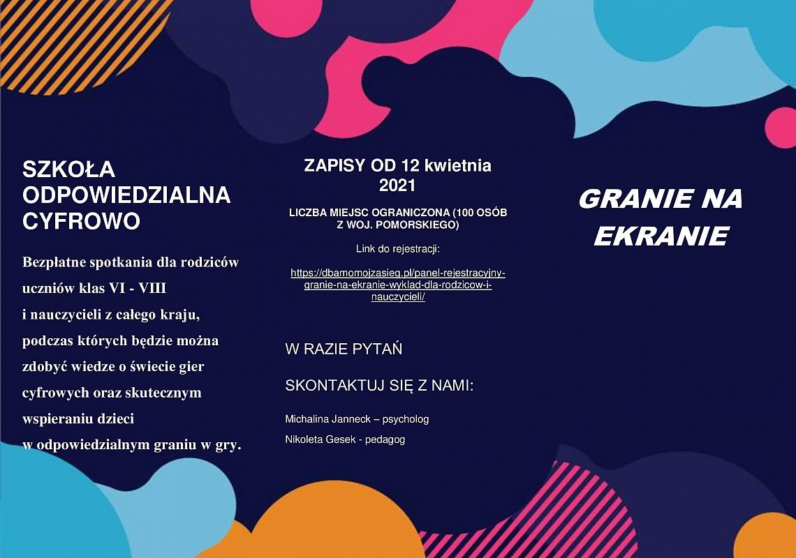 Grafika #0: Szkoła odpowiedzialna cyfrowo - spotkania dla rodziców