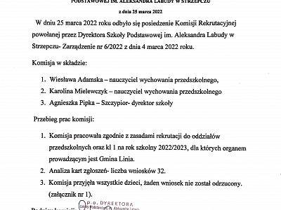 Wyniki rekrutacji na rok szkolny 2022/23
