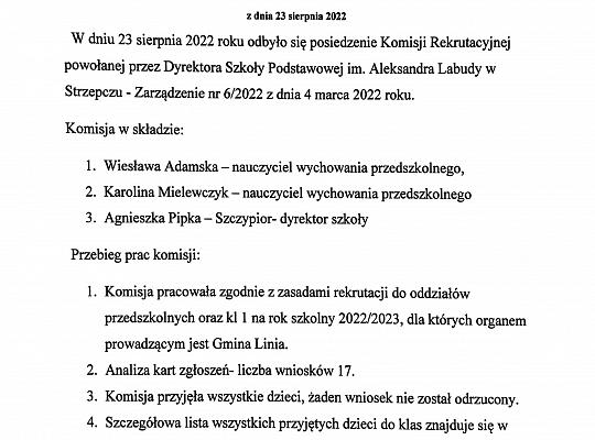 Grafika #2: Wyniki rekrutacji