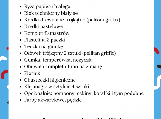 Wyprawka dla 5-latków, 6-latków i klasy I