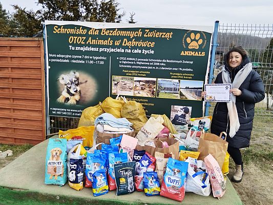 Zbiórka artykułów dla schroniska w Dąbrówce